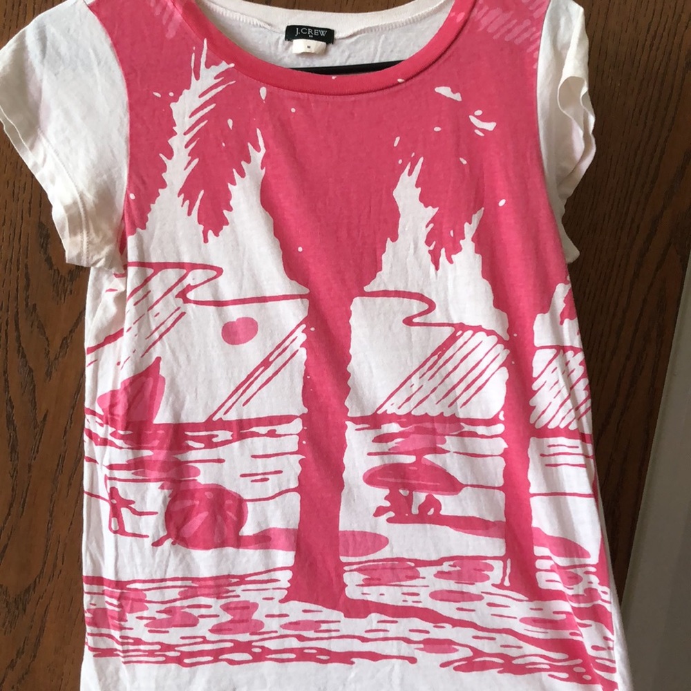 J crew ~beach palm tree scene ~size med